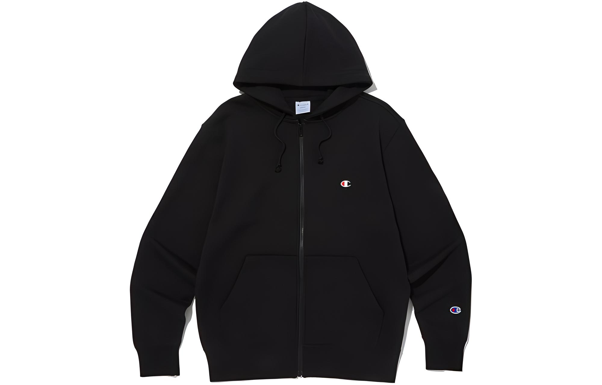 Champion Unisex Solid Color Black Zip-Up Hoodie CKTS3F721BK