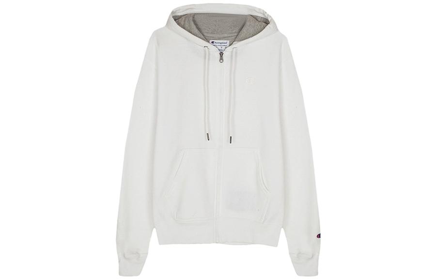 Champion Unisex White Solid Zip-Up Hoodie S0891-407D55-45