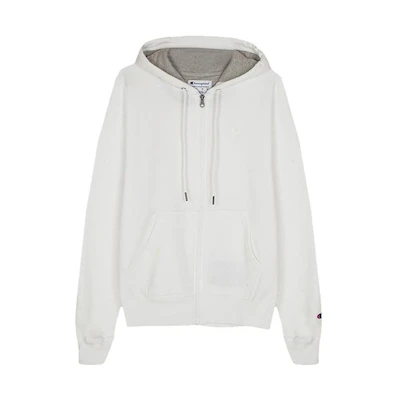 Champion Unisex White Solid Zip-Up Hoodie S0891-407D55-45