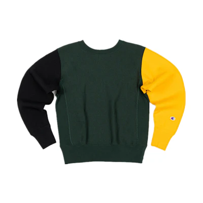 Champion Valentine's Series Patchwork Colorblock Pullover Hoodie Green Men C3-S008-M853