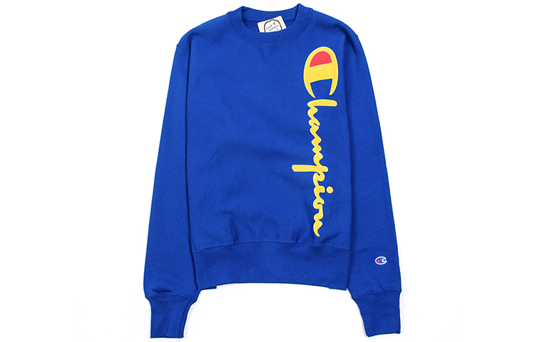 Champion Vertical Logo Fleece Pullover Hoodie Blue Unisex Winter Edition GF70-Y07954-5EC