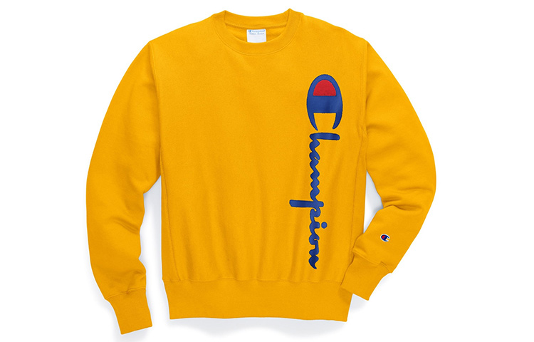 Champion Vertical Logo Pullover Sweatshirt Yellow - Unisex US Edition GF70-Y07954-BYC