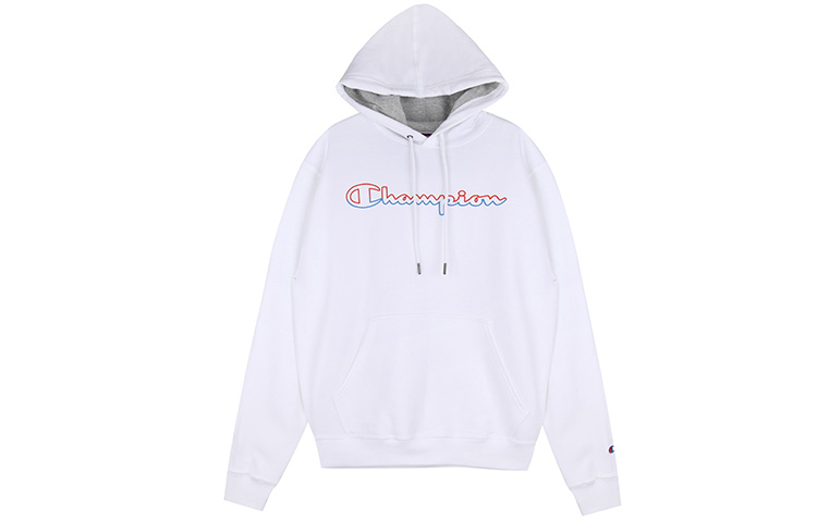 Champion White Fleece Logo Sweatshirt Phantom Grass Print Unisex US Edition GF89H-Y08126-WHC