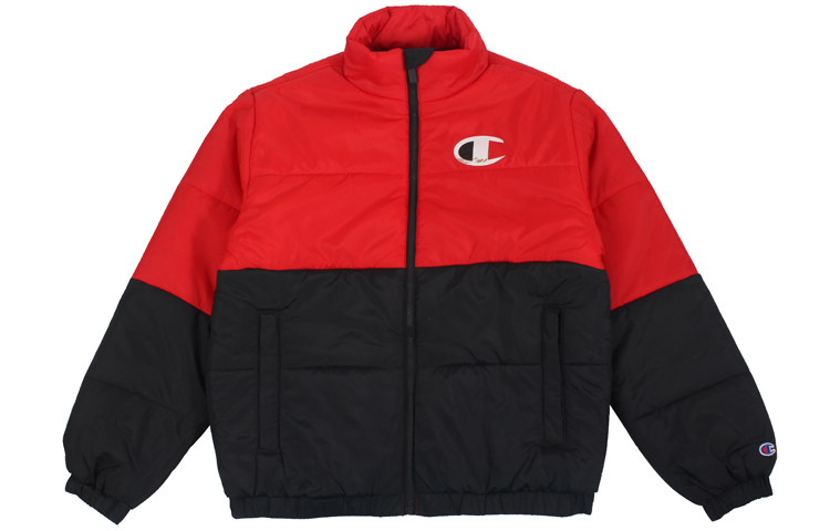 Champion Winter Fleece-Lined Zip Jacket Black Red Unisex US Version. V4522-1