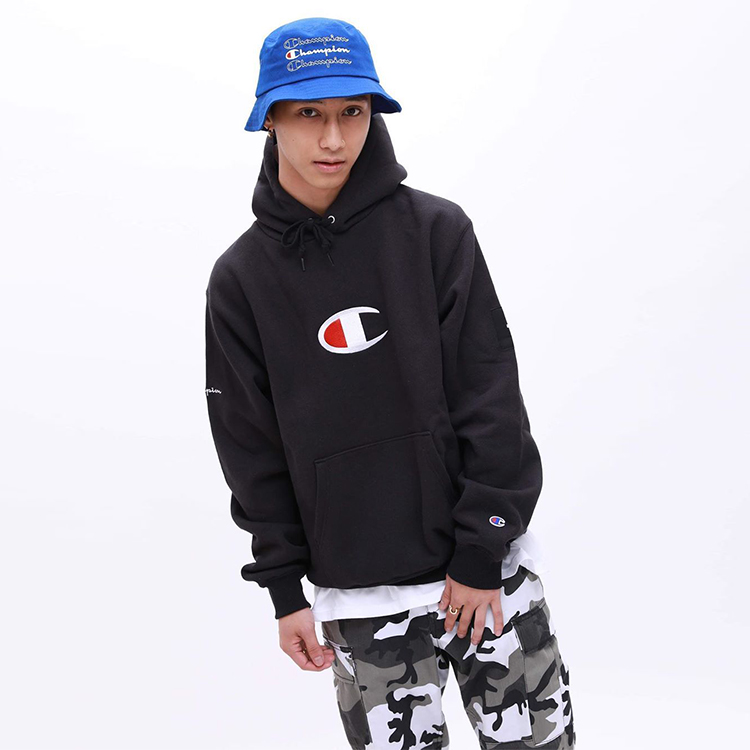 Shop Champion x atmos lab Big Logo Hoodie Pullover Unisex C8-Q126-090