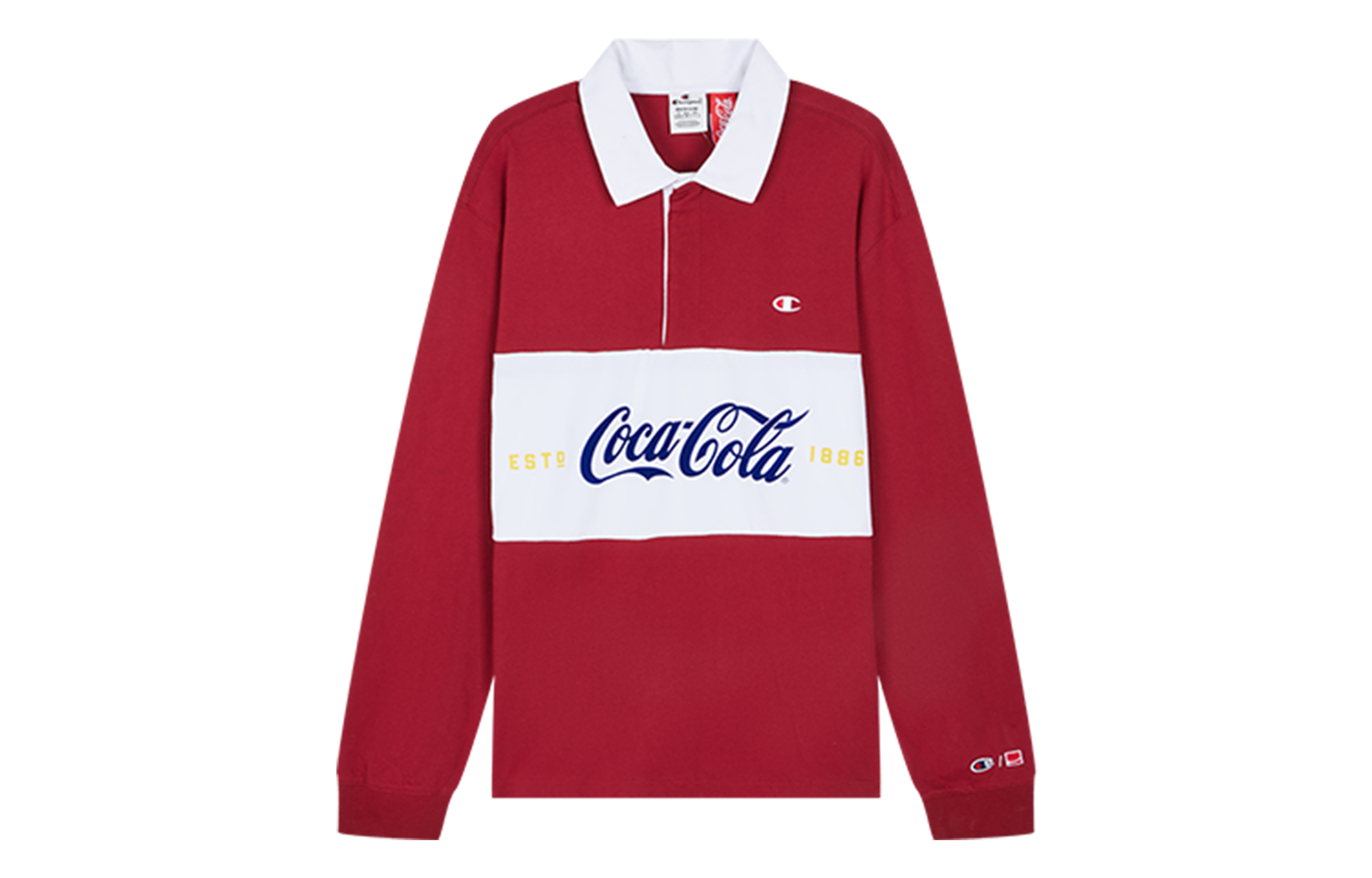Champion x Coca-Cola FW23 Pullover Stretch Long-Sleeve Polo Shirt Unisex US Edition U4ALTEM02