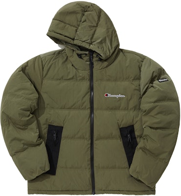 Champion x Embroidered Script Logo Puffer Jacket Unisex Thick Hooded Casual Warm EM-UDJ01 Buy Champion x Embroidered Script Logo Puffer Jacket Unisex Thick Hooded Casual Warm EM-UDJ01