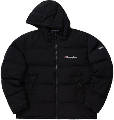 Champion x Embroidered Script Logo Puffer Jacket Unisex Thick Hooded Casual Warm EM-UDJ01 Details for Champion x Embroidered Script Logo Puffer Jacket Unisex Thick Hooded Casual Warm EM-UDJ01