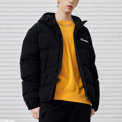 Champion x Embroidered Script Logo Puffer Jacket Unisex Thick Hooded Casual Warm EM-UDJ01 Cheap Champion x Embroidered Script Logo Puffer Jacket Unisex Thick Hooded Casual Warm EM-UDJ01