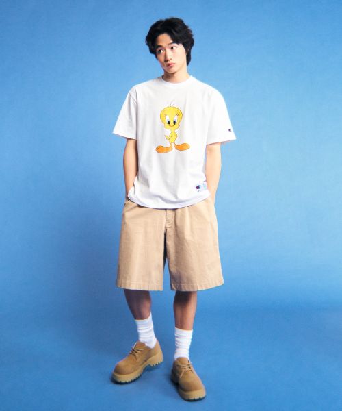 Shop 冠军 x 乐一通 翠儿白色短袖T恤 CHPU261KCSS118WH