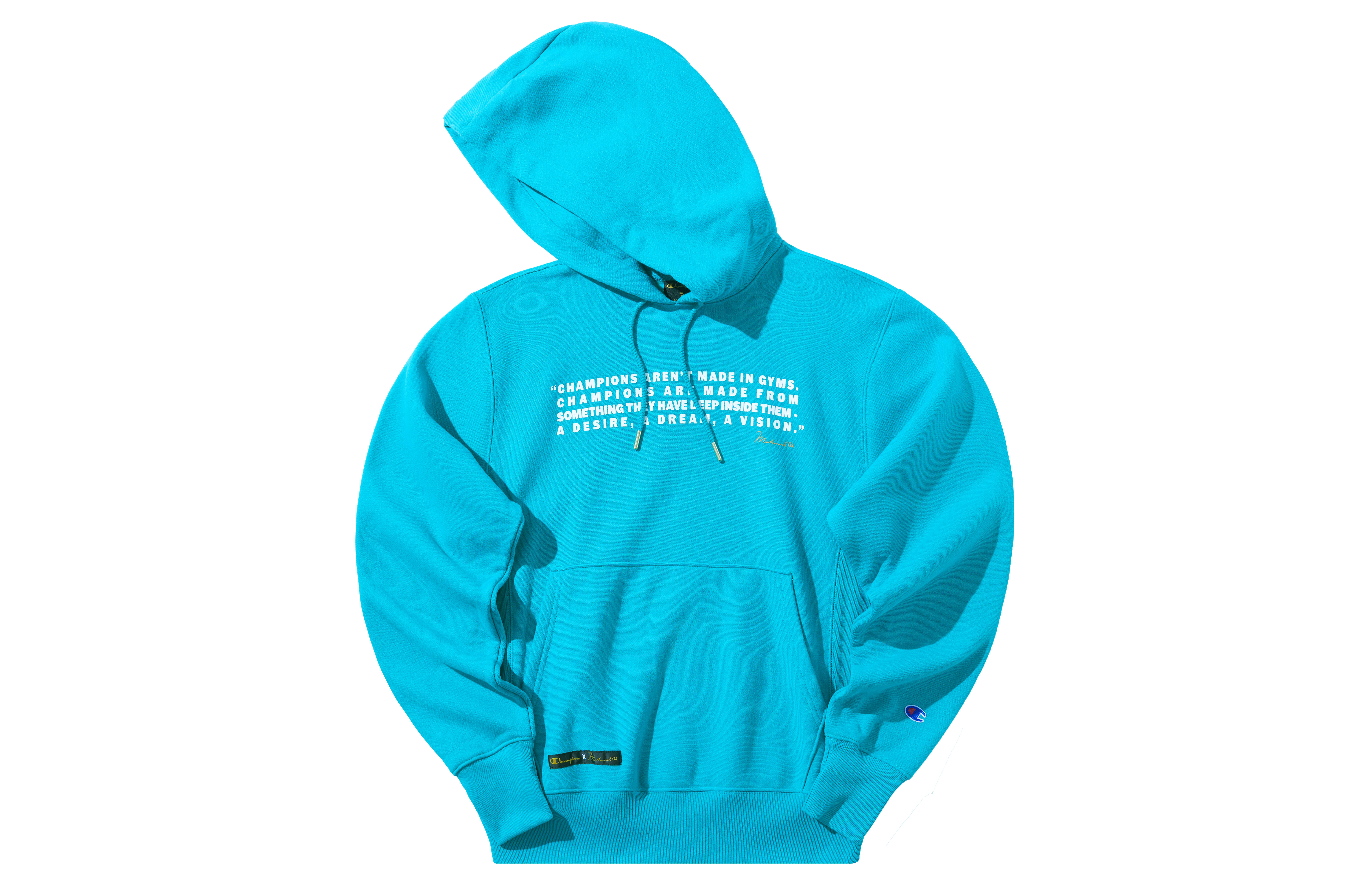 Champion Muhammad Ali Quote Print Signature Hoodie Green Unisex Gift-Ready S84569-590255