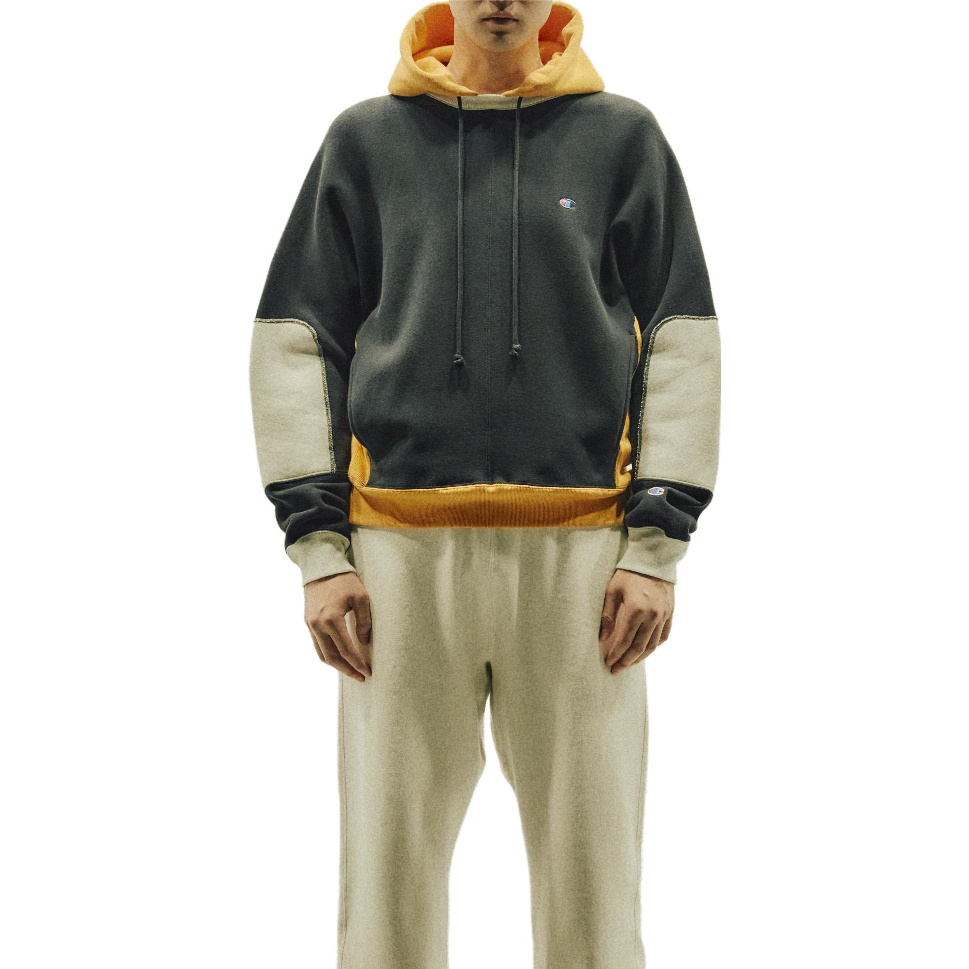 Lookbook 冠军 x N.HOOLYWOOD 2023秋冬拼色抽绳连帽衫 男女通用 C8-Y120