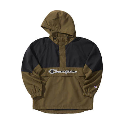 Champion Patchwork Logo Half-Zip Windbreaker Hoodie (Japan Edition) Unisex Gift C3-USC06