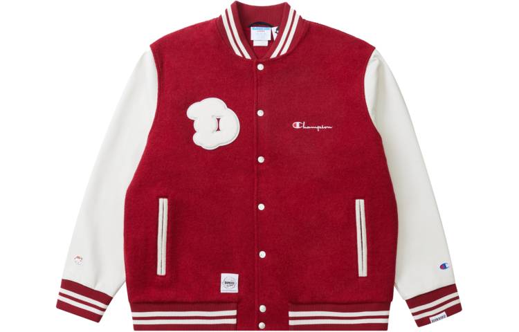 Champion x POP MART SS23 Embroidered Logo Thick Baseball Jacket Unisex Casual Style UM-XOT01