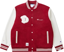 Champion x POP MART SS23 Embroidered Logo Thick Baseball Jacket Unisex Casual Style UM-XOT01 Champion x POP MART SS23 Embroidered Logo Thick Baseball Jacket Unisex Casual Style UM-XOT01