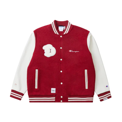 Champion POP MART SS23 Embroidered Logo Thick Baseball Jacket Unisex Casual Style UM-XOT01