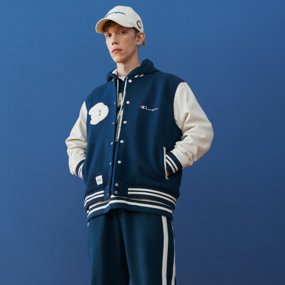 Shop チャンピオン x POP MART SS23 刺繍ロゴ 厚手 ベースボールジャケット ユニセックス UM-XOT01