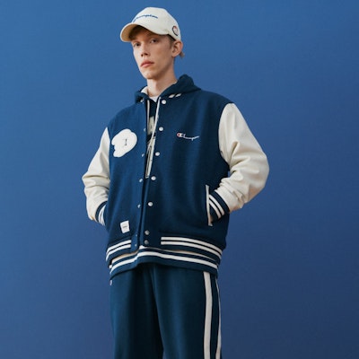 チャンピオン x POP MART SS23 刺繍ロゴ 厚手 ベースボールジャケット ユニセックス UM-XOT01 Shop チャンピオン x POP MART SS23 刺繍ロゴ 厚手 ベースボールジャケット ユニセックス UM-XOT01