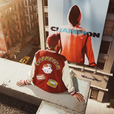 チャンピオン x POP MART SS23 刺繍ロゴ 厚手 ベースボールジャケット ユニセックス UM-XOT01 1