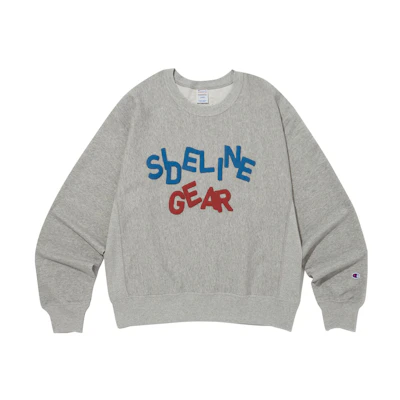 Champion Thisisneverthat FW23 Crewneck Logo Print Sweatshirt Grey Unisex C8-Y037-M302