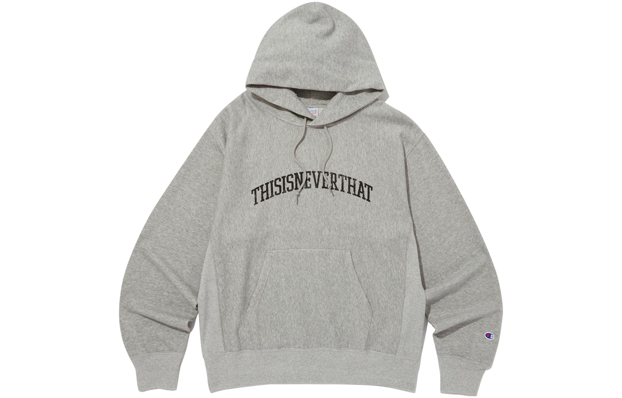 Champion thisisneverthat FW23 Small C-Logo Print Hoodie Unisex Light Gray C8-Y134-M302