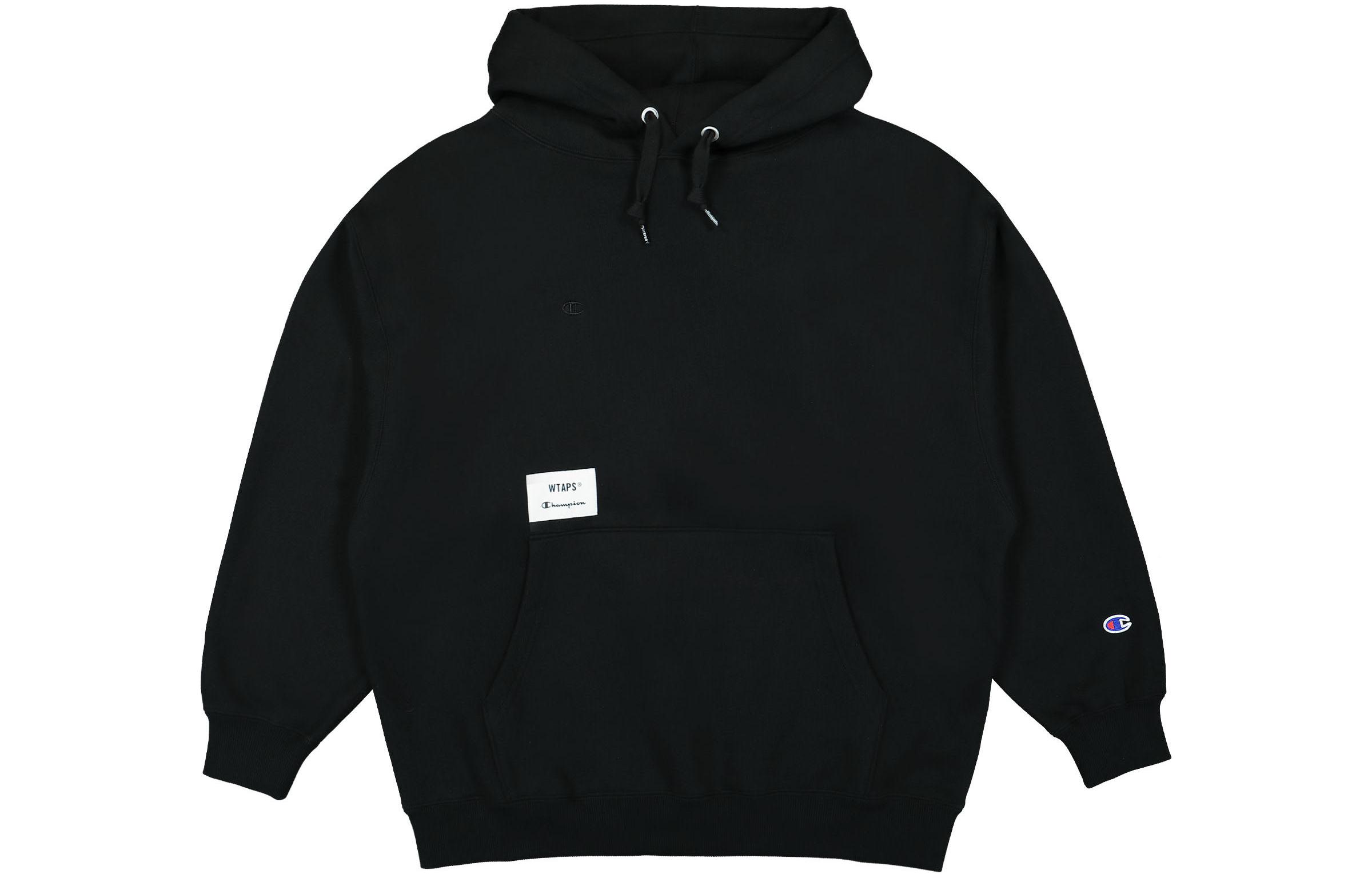 Champion x WTAPS SS24 Logo Print Hoodie Unisex Pullover Sweatshirt. 232HBCHD-CSM04S