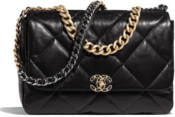 Beg Chanel 19 Kulit Anak Kambing Emas/Rutenium Maxi Hitam Buy Beg Chanel 19 Kulit Anak Kambing Emas/Rutenium Maxi Hitam
