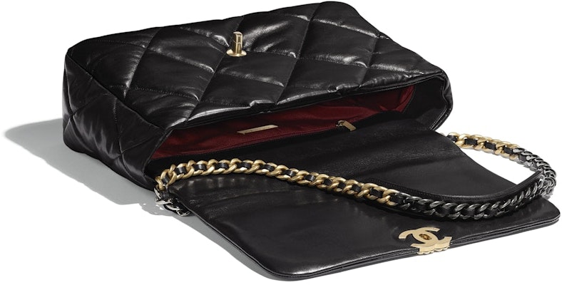 Beg Chanel 19 Kulit Anak Kambing Emas/Rutenium Maxi Hitam Lookbook Beg Chanel 19 Kulit Anak Kambing Emas/Rutenium Maxi Hitam