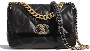Chanel 19 Handbag Black Goatskin Chanel 19 Handbag Black Goatskin