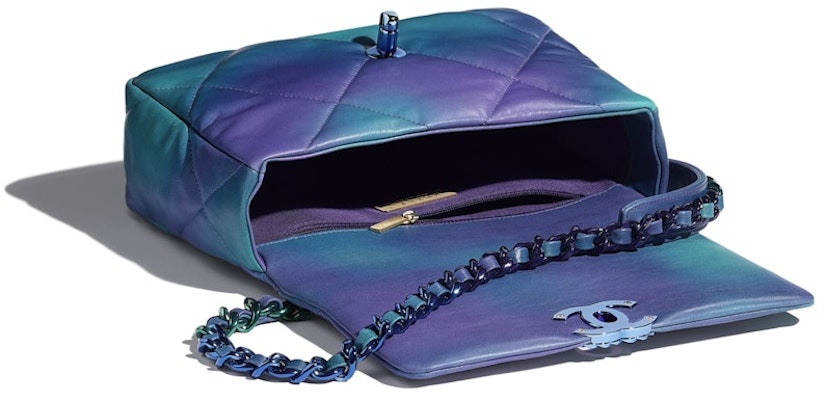 Chanel 19 Tas Bahu Tie-Dye Biru/Ungu Lookbook Chanel 19 Tas Bahu Tie-Dye Biru/Ungu