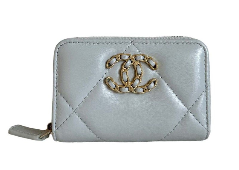 Chanel 19 Zipped Coin Purse Light Grey (AP0949)