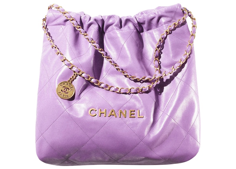 Chanel 22 Handbag 22S Calfskin Purple Novelship