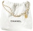 Buy Chanel 22 Handbag 22S Calfskin White/Black Logo