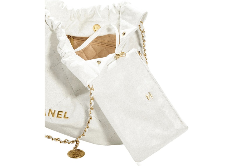 Lookbook 香奈儿22手袋 22S 小牛皮 白色/金标