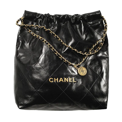 Chanel 22 Handbag Large 22S Calfskin Black/Gold Logo