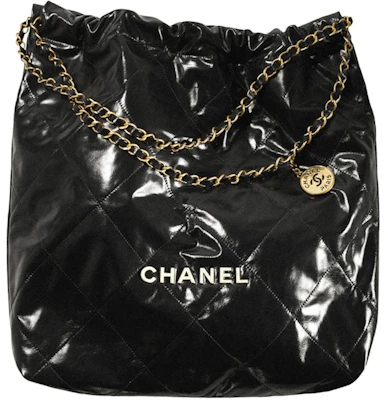 샤넬 22 라지 핸드백 22S 송아지가죽 블랙/화이트 로고 Buy 샤넬 22 라지 핸드백 22S 송아지가죽 블랙/화이트 로고