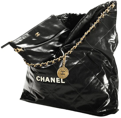 샤넬 22 라지 핸드백 22S 송아지가죽 블랙/화이트 로고 Order 샤넬 22 라지 핸드백 22S 송아지가죽 블랙/화이트 로고