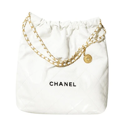 Chanel 22 Handbag Large 22S Calfskin White/Black Logo