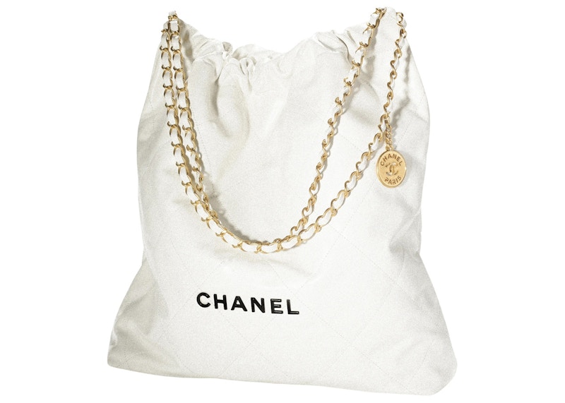Chanel 22 Handbag Large 22S Calfskin White/Black Logo 圖 2