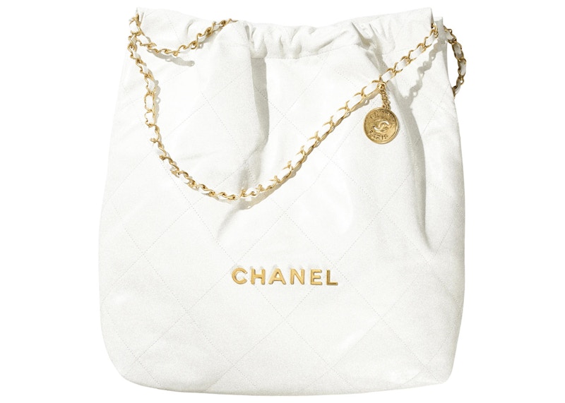 Chanel 22 Handbag Large 22S Calfskin White/Gold Logo