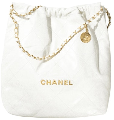 Chanel 22 Handbag Large 22S Calfskin White/Gold Logo Buy Chanel 22 Handbag Large 22S Calfskin White/Gold Logo