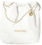 Buy Chanel 22 Handbag Large 22S Calfskin White/Gold Logo