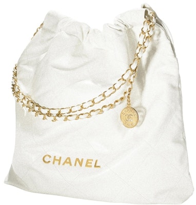 Chanel 22 Handbag Large 22S Calfskin White/Gold Logo Order Chanel 22 Handbag Large 22S Calfskin White/Gold Logo