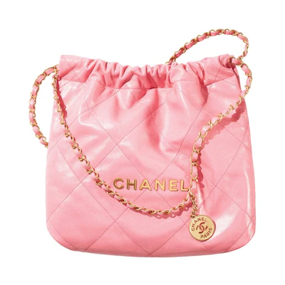 Chanel 22 Handbag Small 22S Calfskin Coral Pink