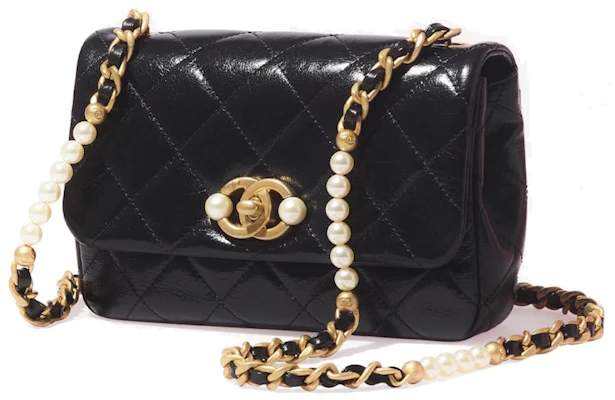 Chanel 22C Mini Flap Bag Mini Imitation Pearl Black Order Chanel 22C Mini Flap Bag Mini Imitation Pearl Black