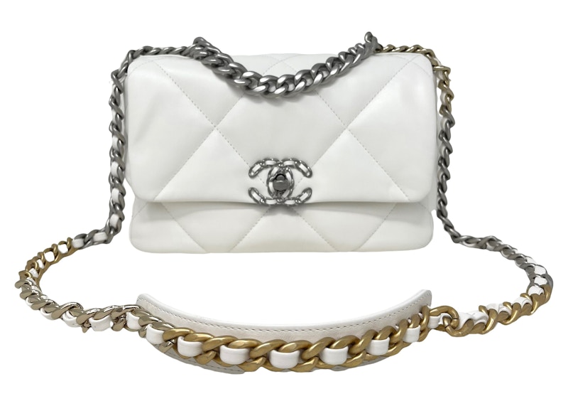 Chanel 22S Lambskin Chanel 19 Flap Bag Crossbody Bag Small White 圖 2