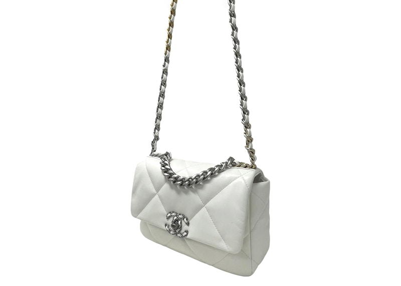 Chanel 22S Lambskin Chanel 19 Flap Bag Crossbody Bag Small White 圖 3
