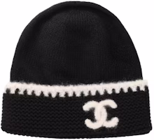 CHANEL 23A Double C Knit Cashmere Beanie Black Unisex Couple Style. AA9203-B13196-NO944 CHANEL 23A Double C Knit Cashmere Beanie Black Unisex Couple Style. AA9203-B13196-NO944