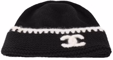 Shop Gorro de Cashemira Tejido CHANEL 23A Double C Negro Unisex Estilo Pareja. AA9203-B13196-NO944
