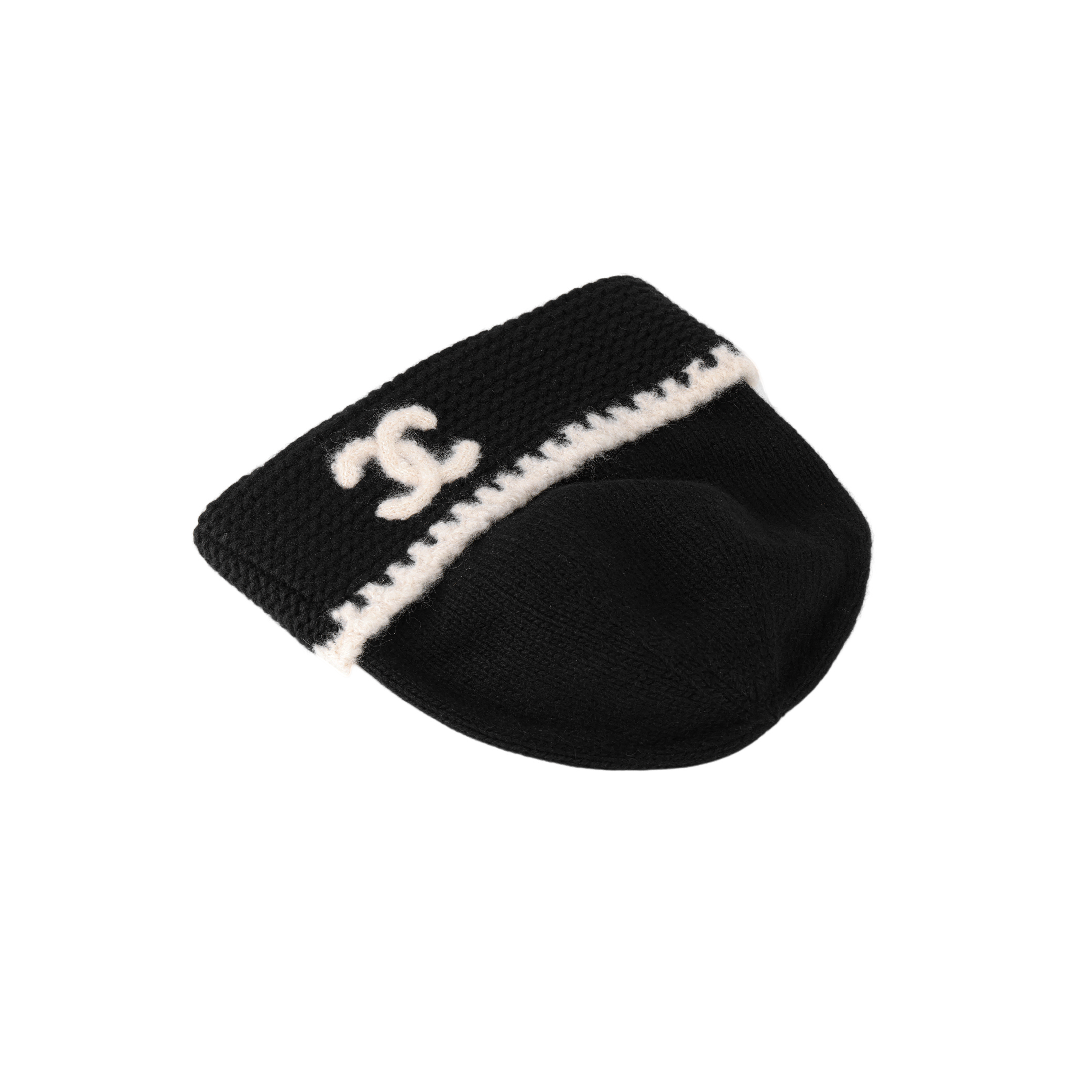 Purchase 香奈儿 23A 双C标志羊绒针织帽 黑色 情侣款 男女通用 AA9203-B13196-NO944